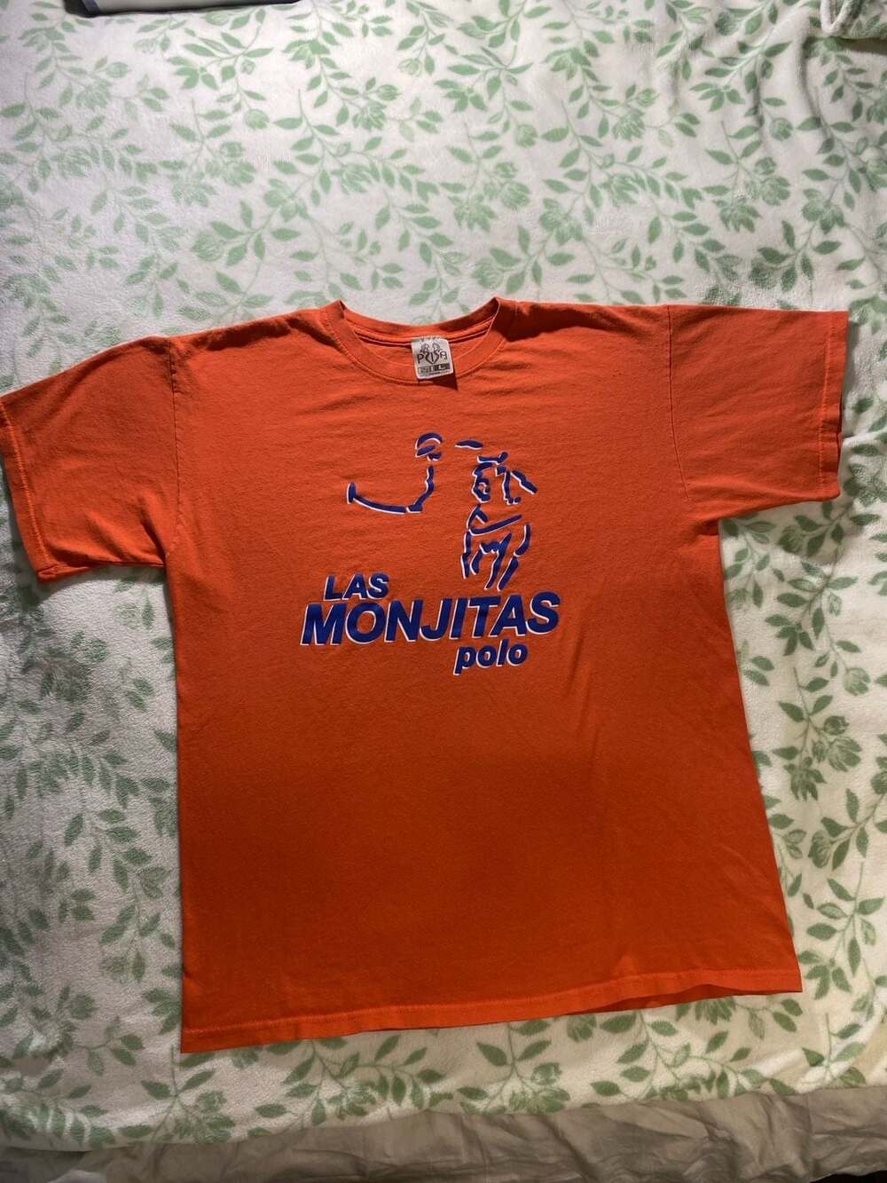Prisa Las Monjitas Polo Graphic T-Shirt Orange Size L